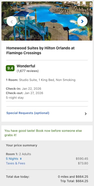 Delta stays price for an orlando hotel